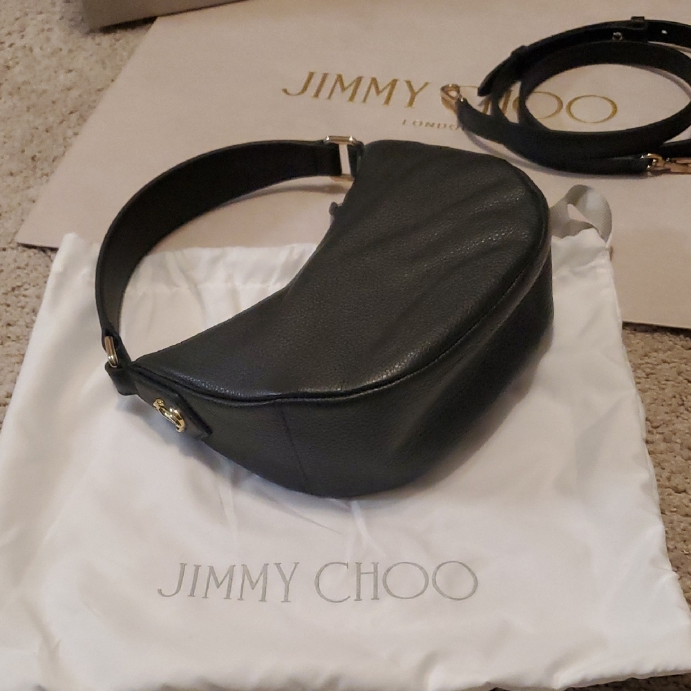 Jimmy Choo Black Leather Tote with Gold Details - Picture 4 of 9